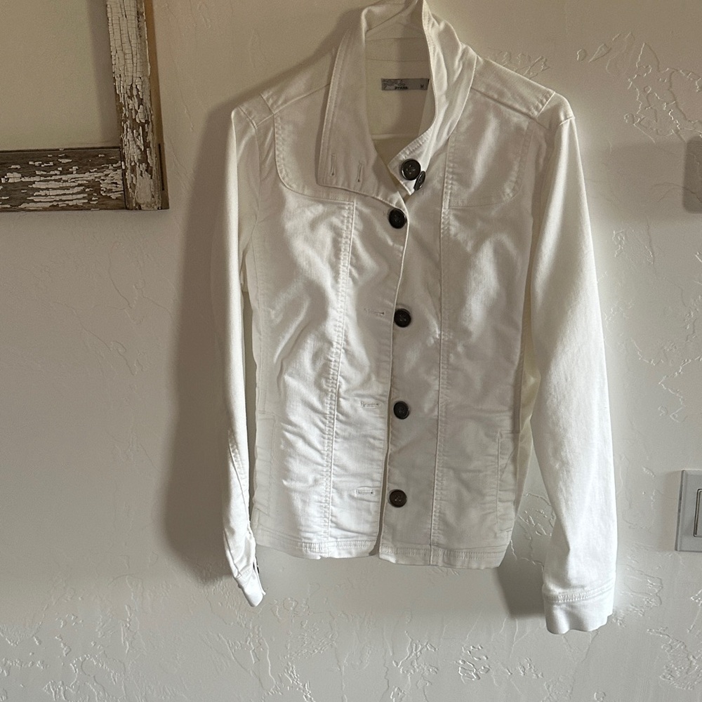 Prana Women's White Button-Up Jacket